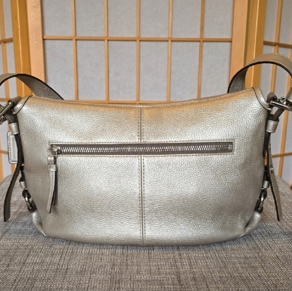 Coach Metallic Leather Flap Duffle Bag - Picture 2 of 13